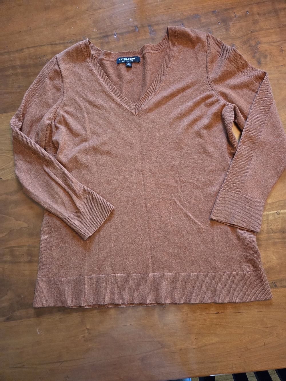 Women's Liverpool V-Neck Sweater - Rust Color